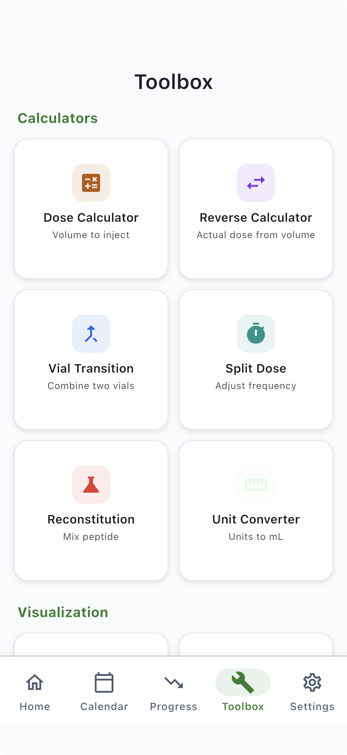 Toolbox with custom GLP-1 calculators